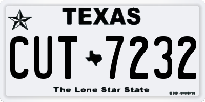 TX license plate CUT7232