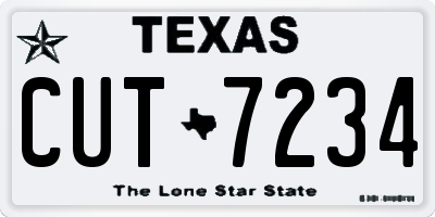 TX license plate CUT7234