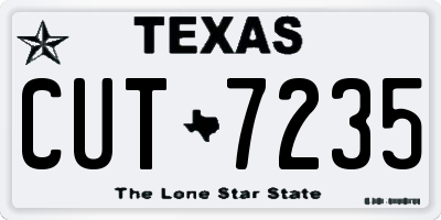 TX license plate CUT7235