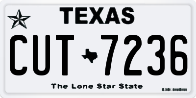 TX license plate CUT7236