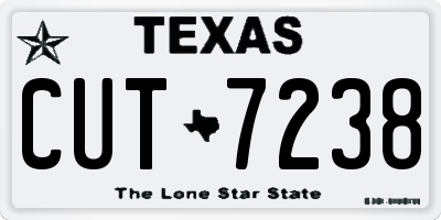 TX license plate CUT7238
