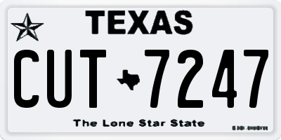 TX license plate CUT7247