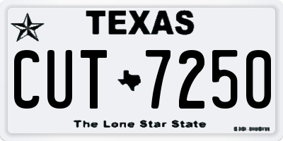 TX license plate CUT7250