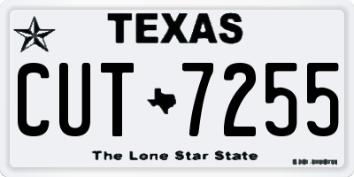 TX license plate CUT7255