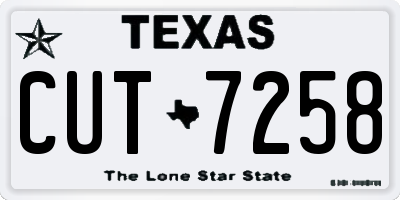 TX license plate CUT7258