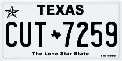 TX license plate CUT7259