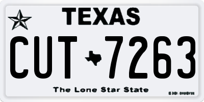 TX license plate CUT7263