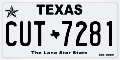 TX license plate CUT7281