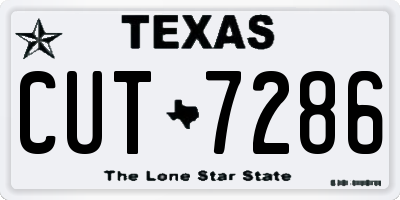TX license plate CUT7286