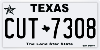 TX license plate CUT7308