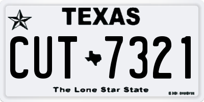 TX license plate CUT7321