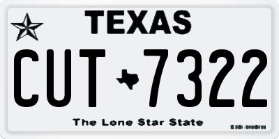 TX license plate CUT7322