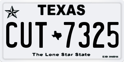 TX license plate CUT7325