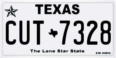 TX license plate CUT7328