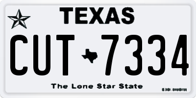 TX license plate CUT7334