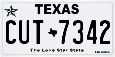 TX license plate CUT7342