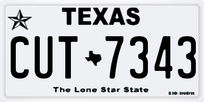 TX license plate CUT7343