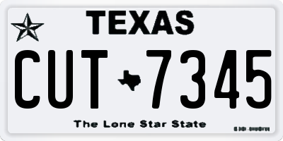 TX license plate CUT7345