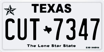 TX license plate CUT7347