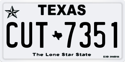 TX license plate CUT7351