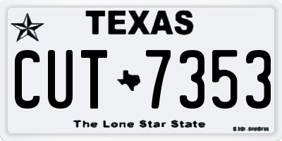 TX license plate CUT7353
