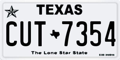 TX license plate CUT7354