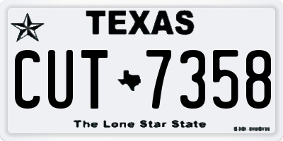 TX license plate CUT7358