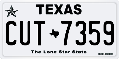 TX license plate CUT7359