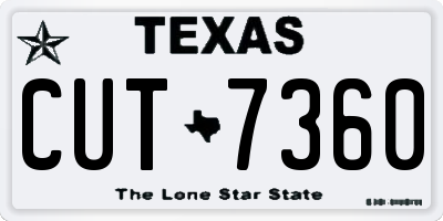TX license plate CUT7360