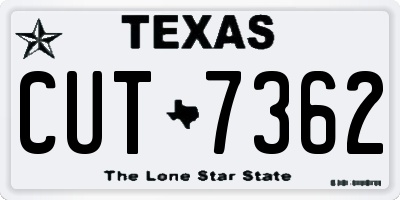 TX license plate CUT7362