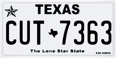 TX license plate CUT7363