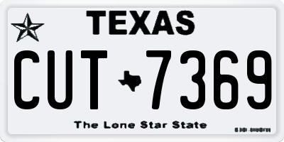 TX license plate CUT7369
