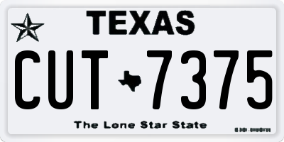 TX license plate CUT7375