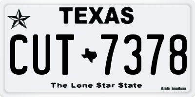 TX license plate CUT7378