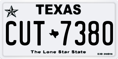 TX license plate CUT7380