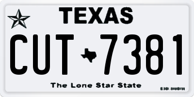 TX license plate CUT7381