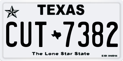 TX license plate CUT7382