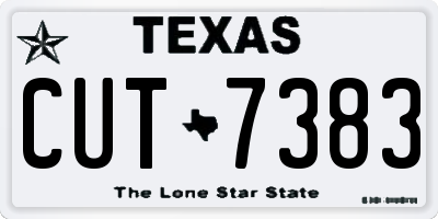 TX license plate CUT7383