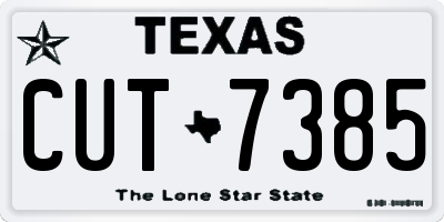 TX license plate CUT7385