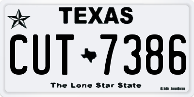 TX license plate CUT7386