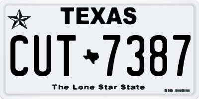 TX license plate CUT7387