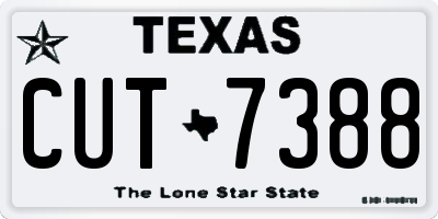 TX license plate CUT7388