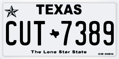 TX license plate CUT7389