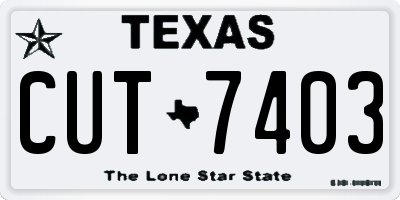 TX license plate CUT7403