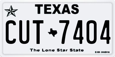 TX license plate CUT7404