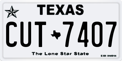 TX license plate CUT7407