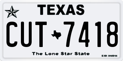TX license plate CUT7418