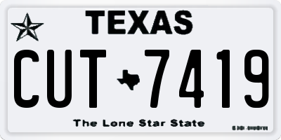 TX license plate CUT7419