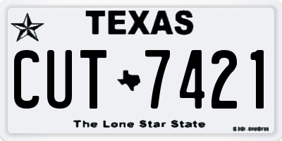 TX license plate CUT7421