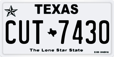 TX license plate CUT7430